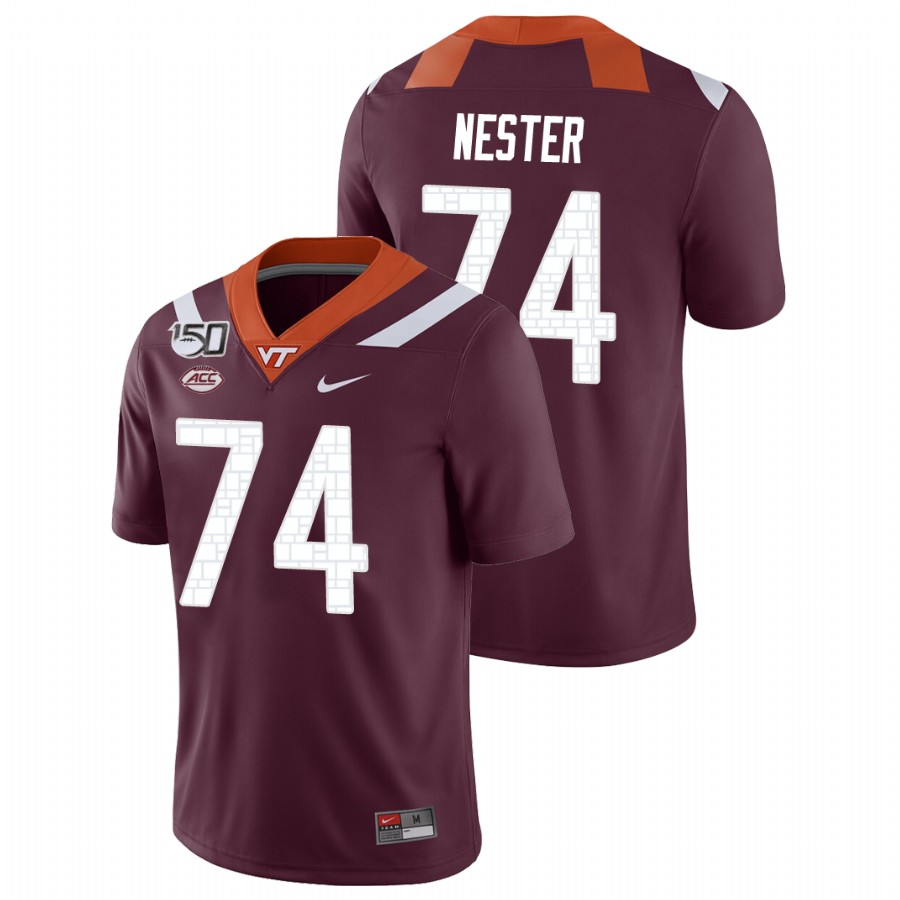 Men's Virginia Tech Hokies #74 Doug Nester Nike Maroon College Game Football Jersey