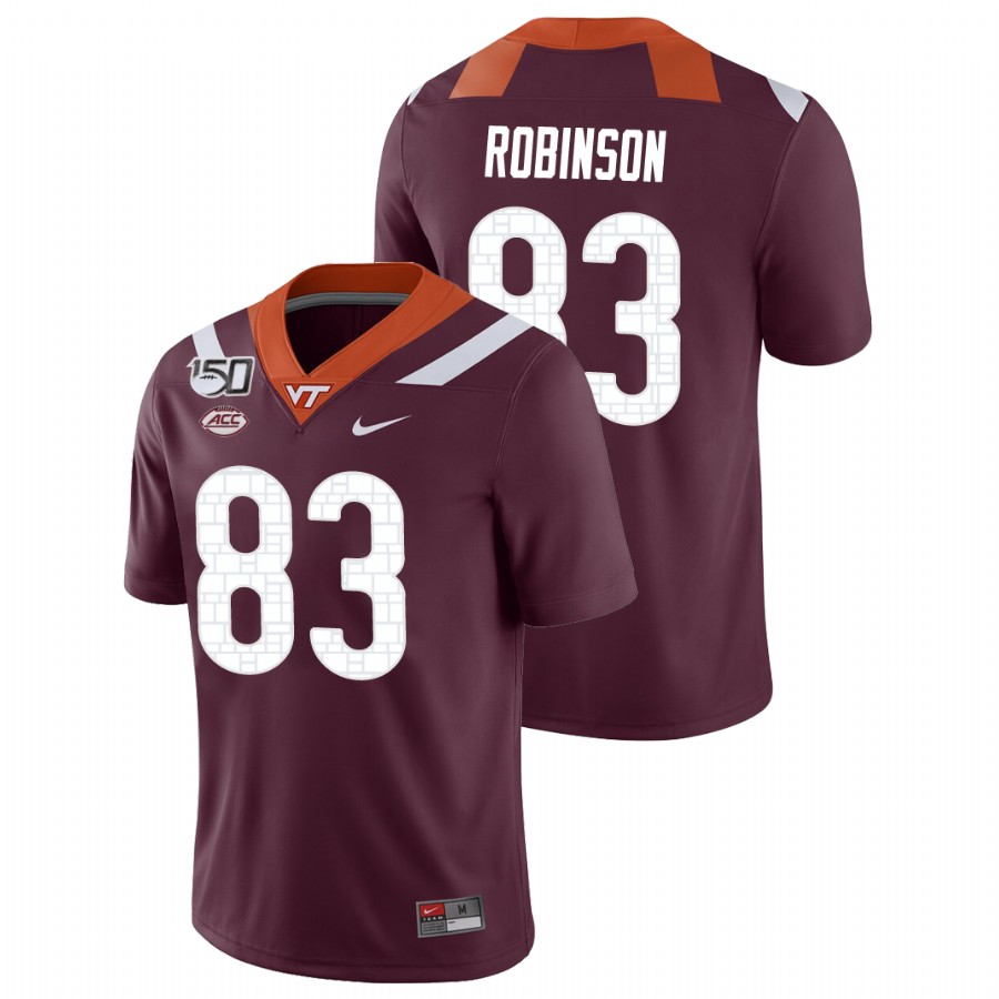 Men's Virginia Tech Hokies #83 Tayvion Robinson Nike Maroon College Game Football Jersey