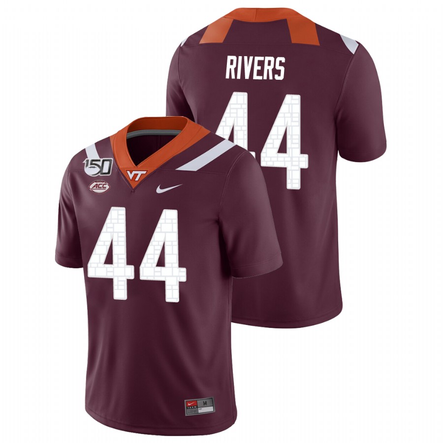 Men's Virginia Tech Hokies #44 Dylan Rivers Nike Maroon College Game Football Jersey