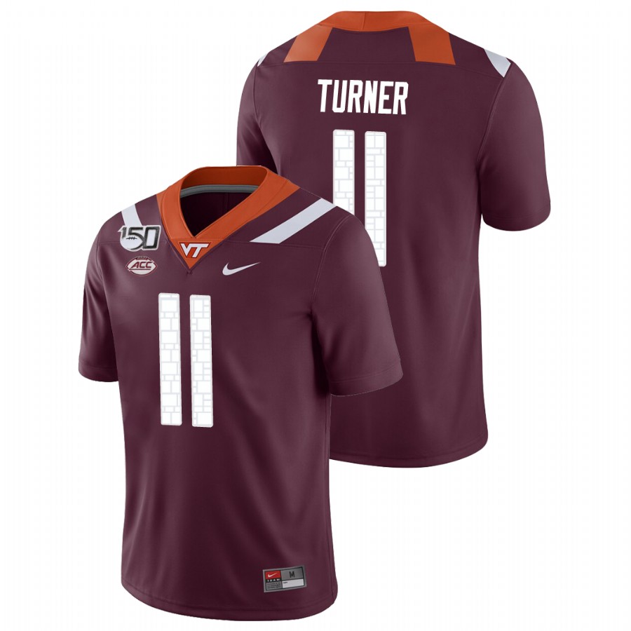 Men's Virginia Tech Hokies #11 Tre Turner Nike Maroon College Game Football Jersey