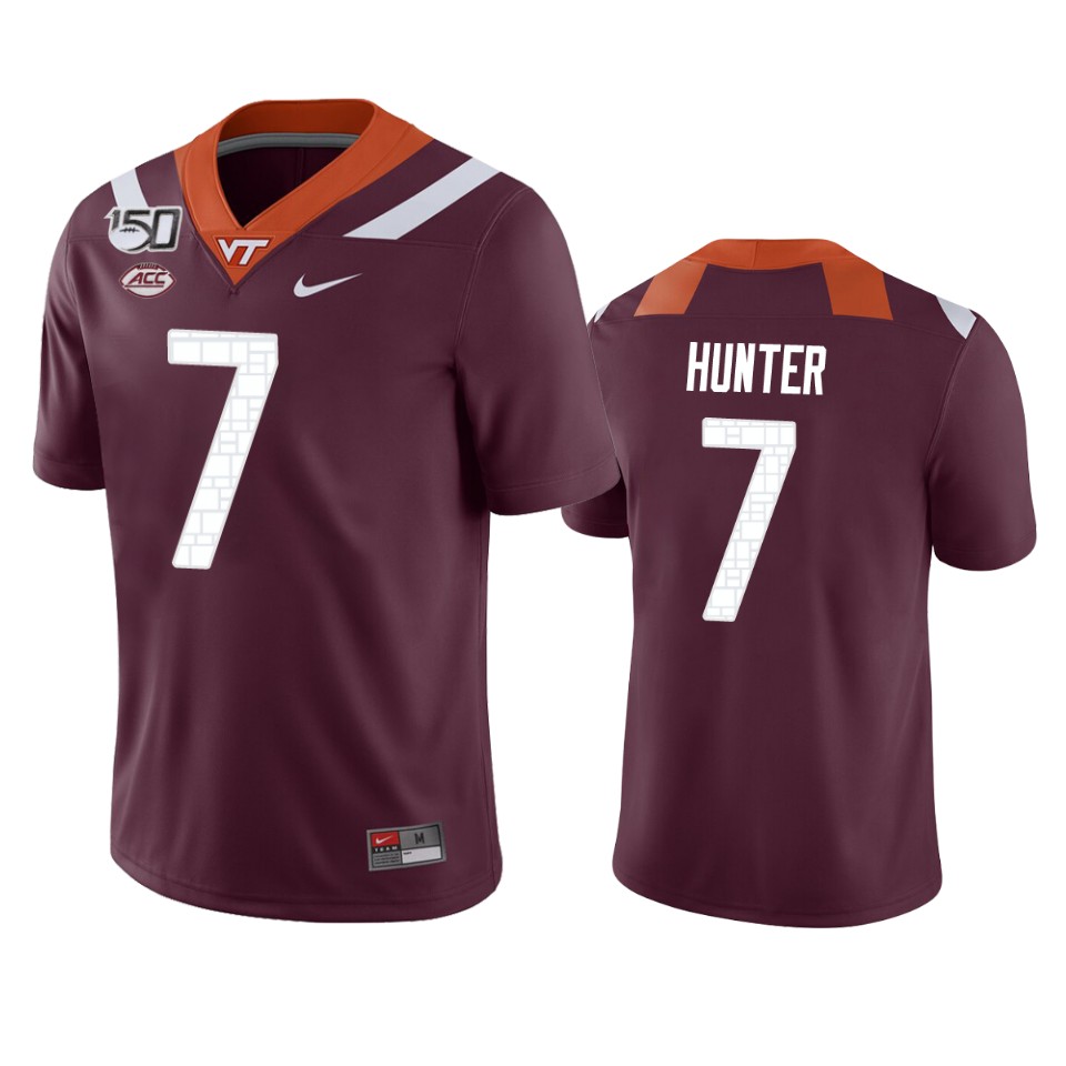 Men'sVirginia Tech Hokies #7 Devon Hunter Nike Maroon College Game Football Jersey