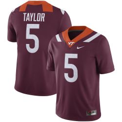 Men's Virginia Tech Hokies #5 TYROD TAYLOR Nike Maroon College Game Football Jersey