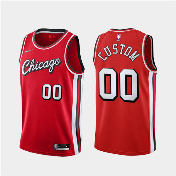 Mens Youth Chicago Bulls Custom Stitched Diamond Badge Nike Red 2021-22 City Edition Jersey