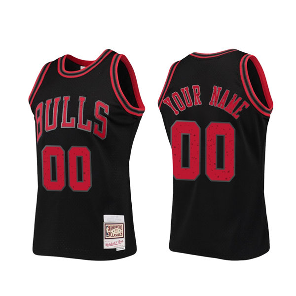 Mens Chicago Bulls Custom Black Rings Collection Jersey