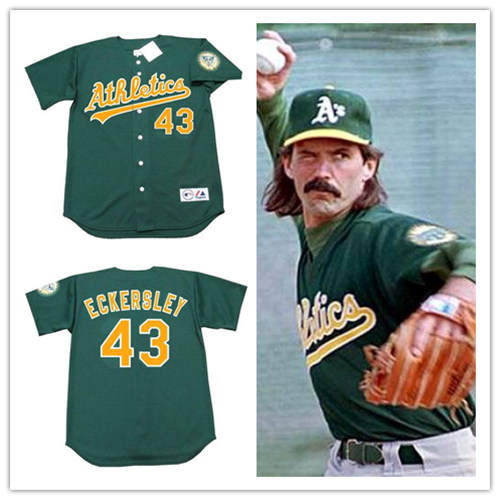 Mens Oakland Athletics #43 DENNIS ECKERSLEY 1994 Majestic Cooperstown Throwback
