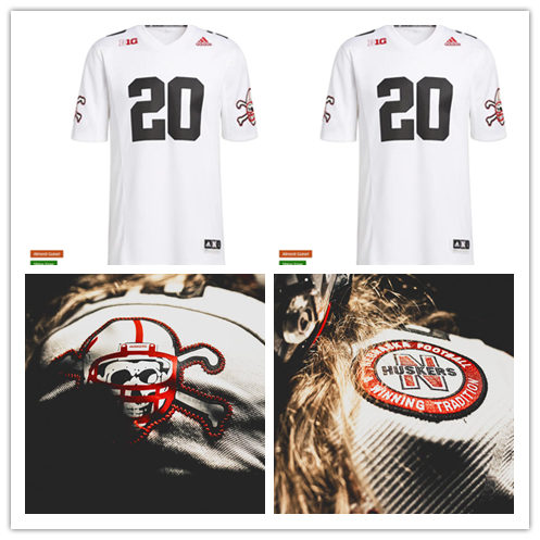 Mens Nebraska Huskers Custom adidas White Blackshirts Strategy Football Jersey