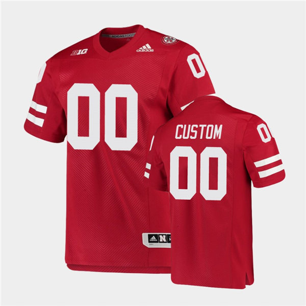 Mens Nebraska Huskers Custom adidas Home Scarlet College Football Game Jersey