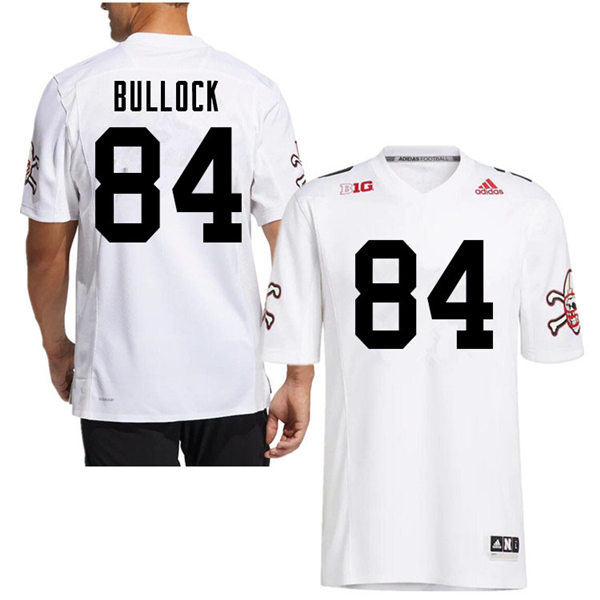 Mens Nebraska Cornhuskers #84 Alex Bullock  adidas White Strategy Blackshirts Football Jersey
