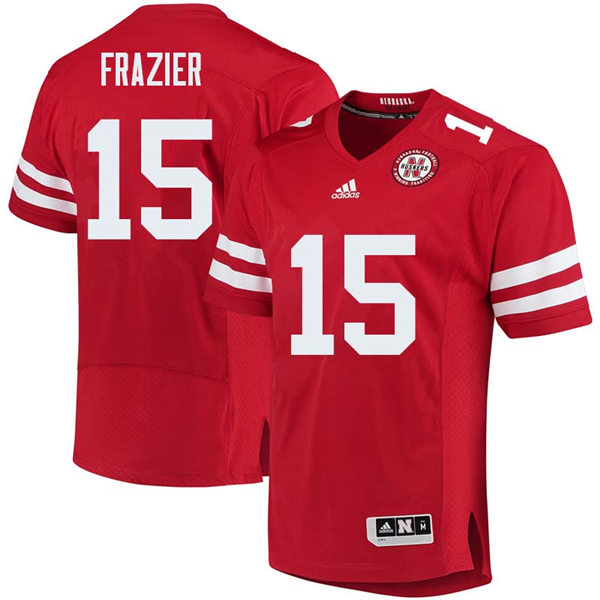 Mens Nebraska Huskers  #15 Tommie Frazier adidas Home Scarlet College Football Game Jersey