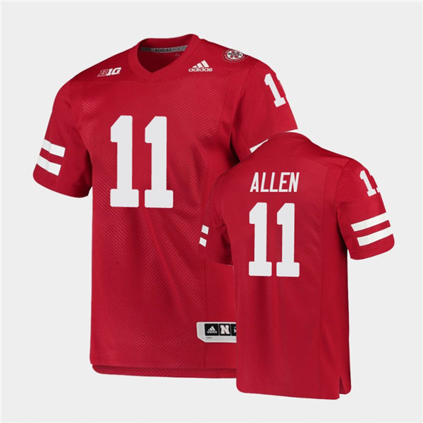 Mens Nebraska Cornhuskers #11 Austin Allen  adidas Home Scarlet College Football Game Jersey