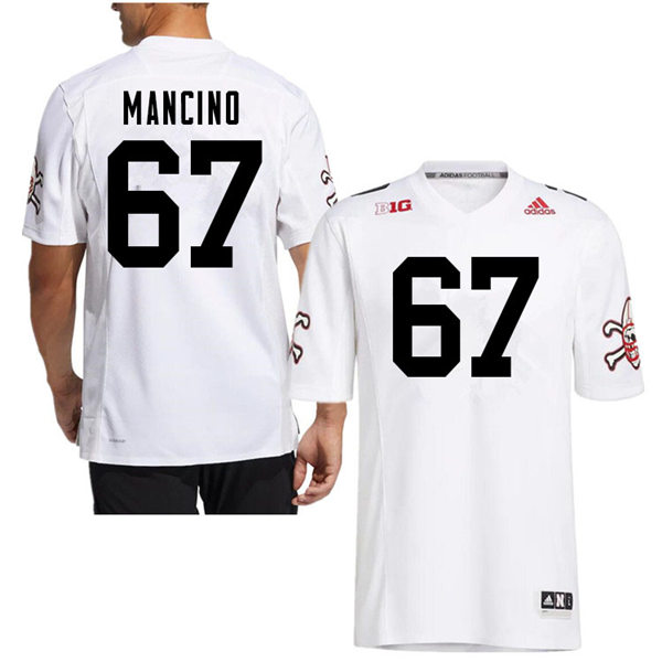 Mens Nebraska Cornhuskers #67 Joey Mancino adidas White Strategy Blackshirts Football Jersey