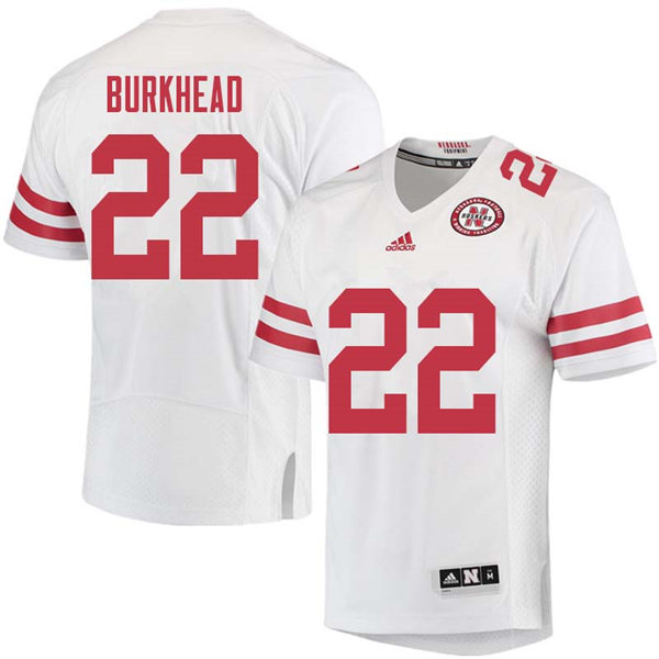 Mens Nebraska Huskers #22 Rex Burkhead adidas Awasy White College Football Game Jersey