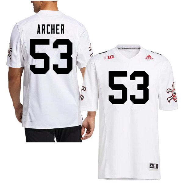 Mens Nebraska Huskers #53 Jake Archer  adidas White Strategy Blackshirts Football Jersey