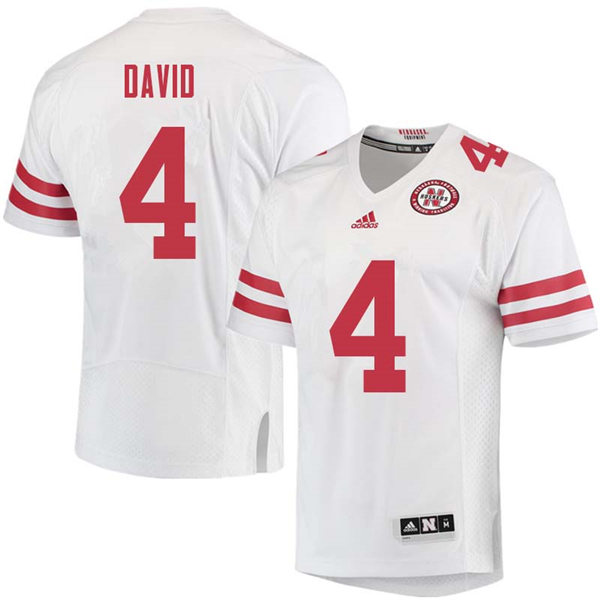 Mens Nebraska Huskers#4 LaVonte David adidas Awasy White College Football Game Jersey