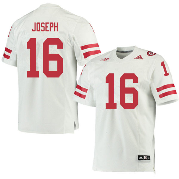 Mens Nebraska Cornhuskers #16 Nadab Joseph  adidas Awasy White College Football Game Jersey