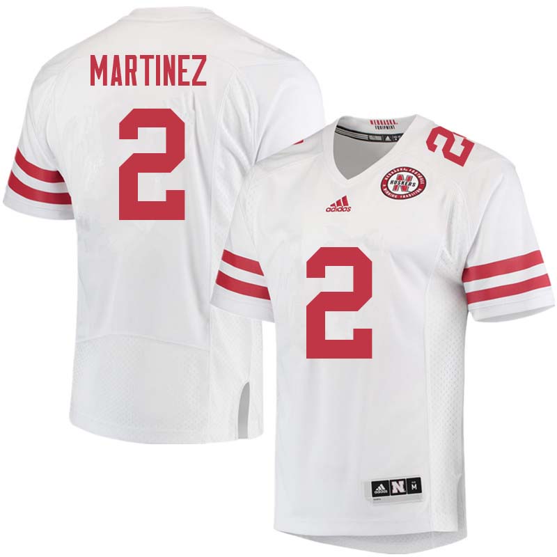 Mens Nebraska Cornhuskers #2 Adrian Martinez adidas Away White College Football Game Jersey