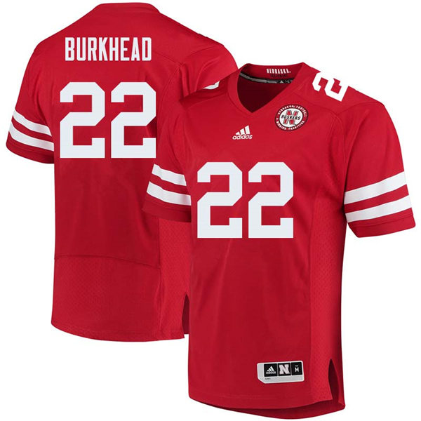 Mens Nebraska Cornhuskers #22 Rex Burkhead adidas Home Scarlet College Football Game Jersey