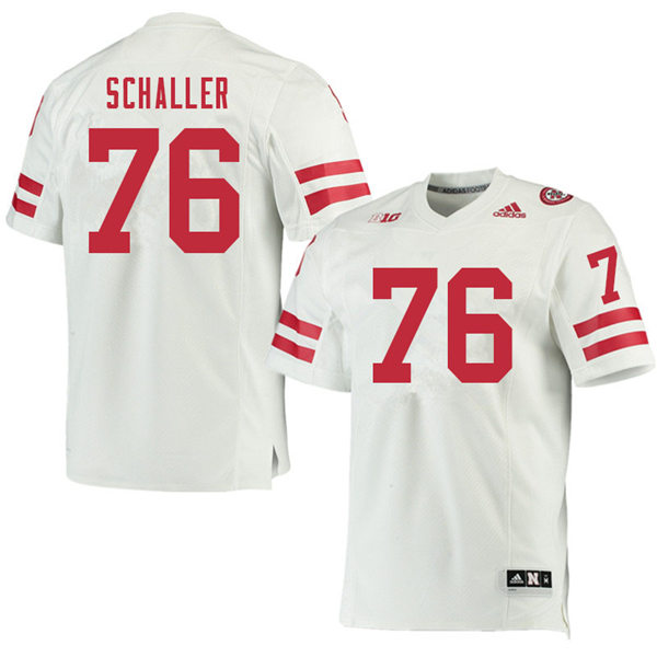 Mens Nebraska Cornhuskers #76 Beau Schaller adidas Awasy White College Football Game Jersey