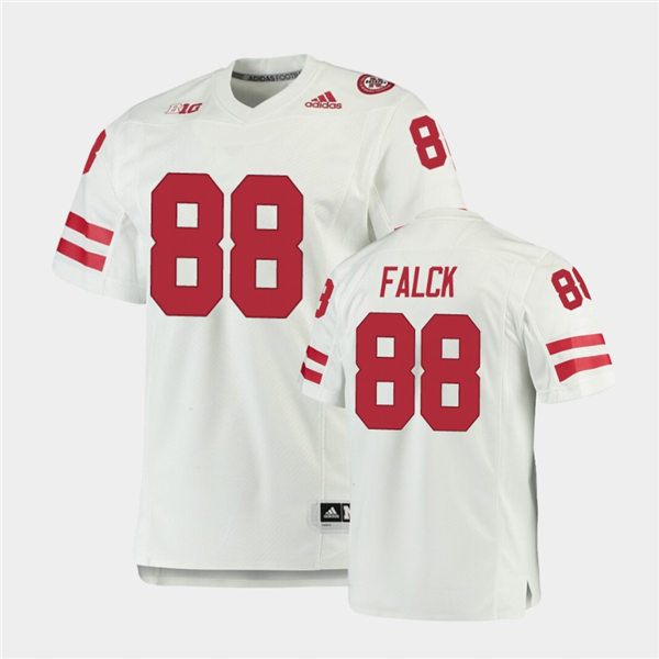 Mens Nebraska Cornhuskers #88 Levi Falck adidas Awasy White College Football Game Jersey