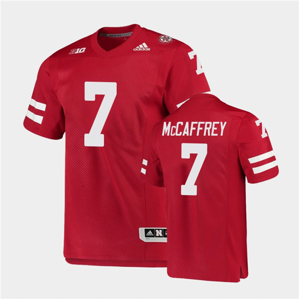 Mens Nebraska Cornhuskers #7 Luke McCaffrey adidas Home Scarlet College Football Game Jersey