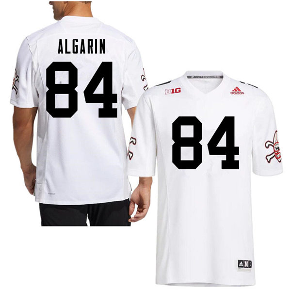 Mens Nebraska Huskers #84 Matthias Algarin adidas White Strategy Blackshirts Football Jersey