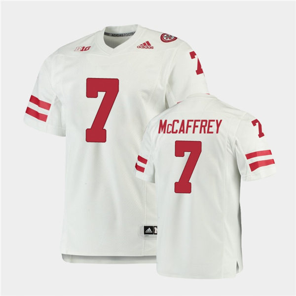 Mens Nebraska Cornhuskers #7 Luke McCaffrey adidas Awasy White College Football Game Jersey