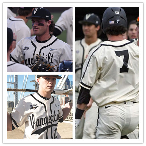Men's Vanderbilt Commodores Custom Diamonds Nike Cream Stripes College Game Baseball Jersey