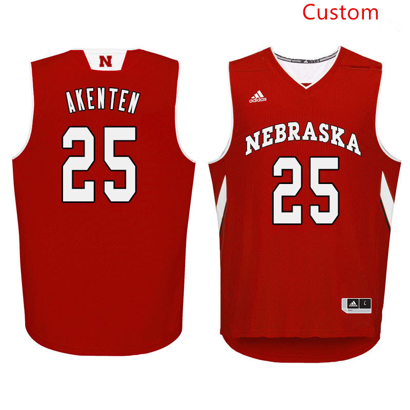 Mens Nebraska Huskers Custom 2012-18 Scarlet Adidas College Basketball Jersey