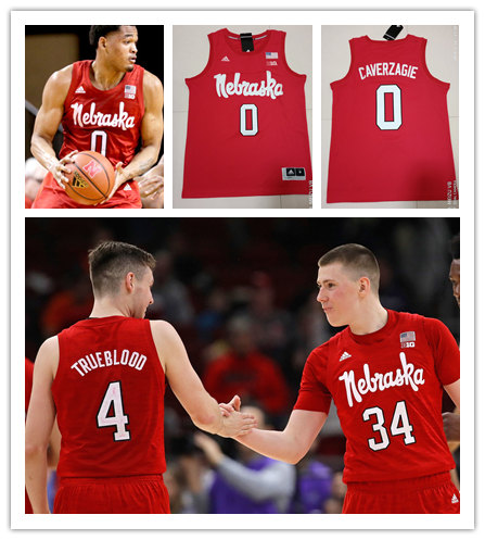 Mens Nebraska Huskers Custom 2019 Scarlet Adidas College Basketball Game Jersey 