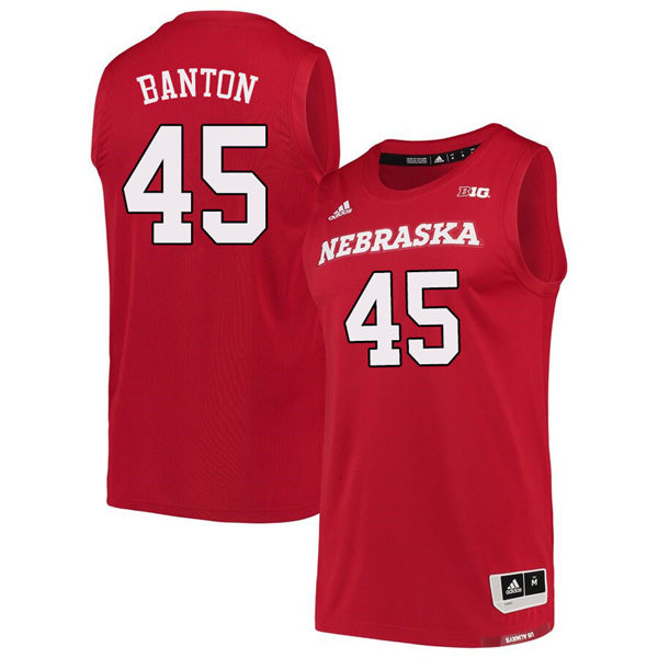 Mens Nebraska Huskers #45 Dalano Banton 2020 Scarlet Adidas College Basketball Swingman Jersey  
