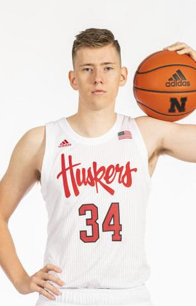 Mens Nebraska Huskers #34 Thorir Thorbjarnarson 2020 White Adidas College Basketball Swingman Jersey