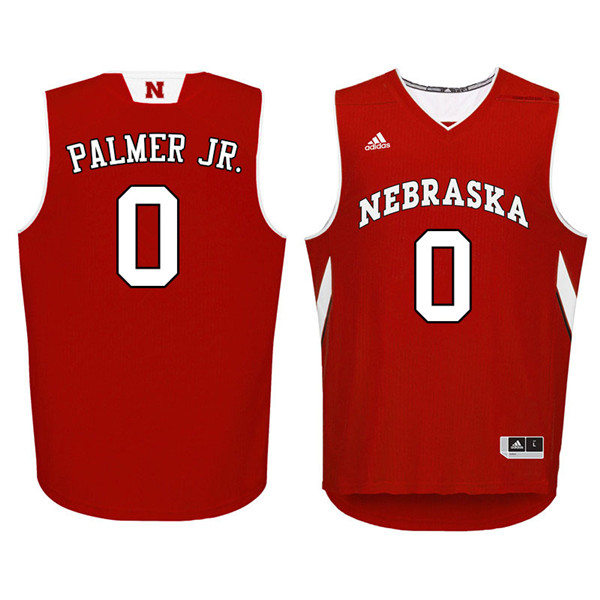 Mens Nebraska Huskers #0 James Palmer Jr. 2012-18 Scarlet Adidas College Basketball Jersey