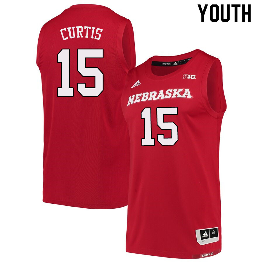 Youth Nebraska Huskers #15  Samari Curtis 2020 Scarlet Adidas College Basketball Swingman Jersey  
