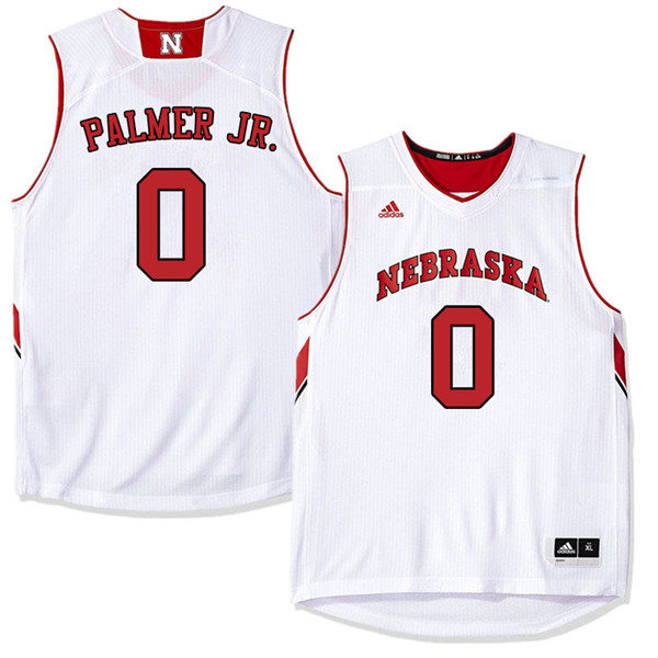 Mens Nebraska Huskers #0 James Palmer Jr. 2012-18 White Adidas College Basketball Jersey