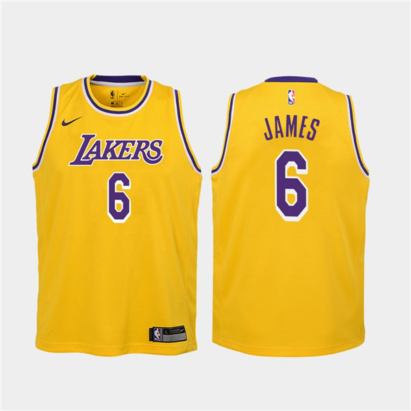 Youth Los Angeles Lakers #6 LeBron James 2021-22 Icon Edition Jersey Gold