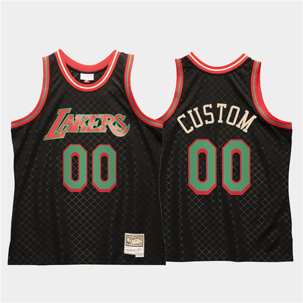 Mens Los Angeles Lakers Custom Black Mitchell & Ness 1996-97 Hardwood Classics Reload Swingman Jersey