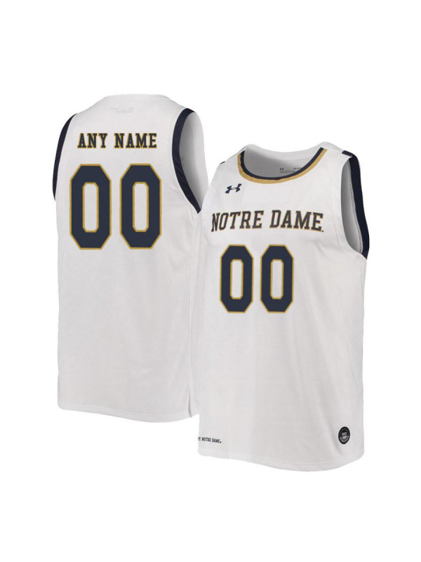 Men's Notre Dame Fighting Irish Custom Under Armour White Retro Basketball Jersey