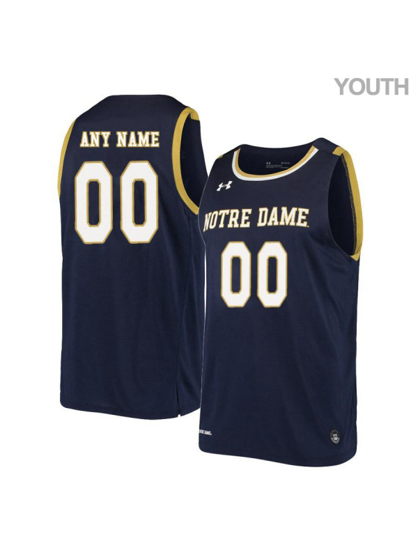 Youth Notre Dame Fighting Irish Custom Under Armour Navy Retro Basketball Jersey