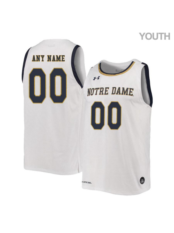 Youth Notre Dame Fighting Irish Custom Under Armour White Retro Basketball Jersey