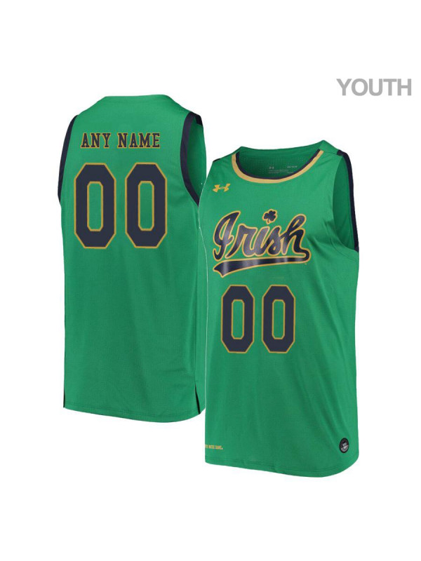 Youth Notre Dame Fighting Irish Custom Under Armour Green Retro Basketball Jersey