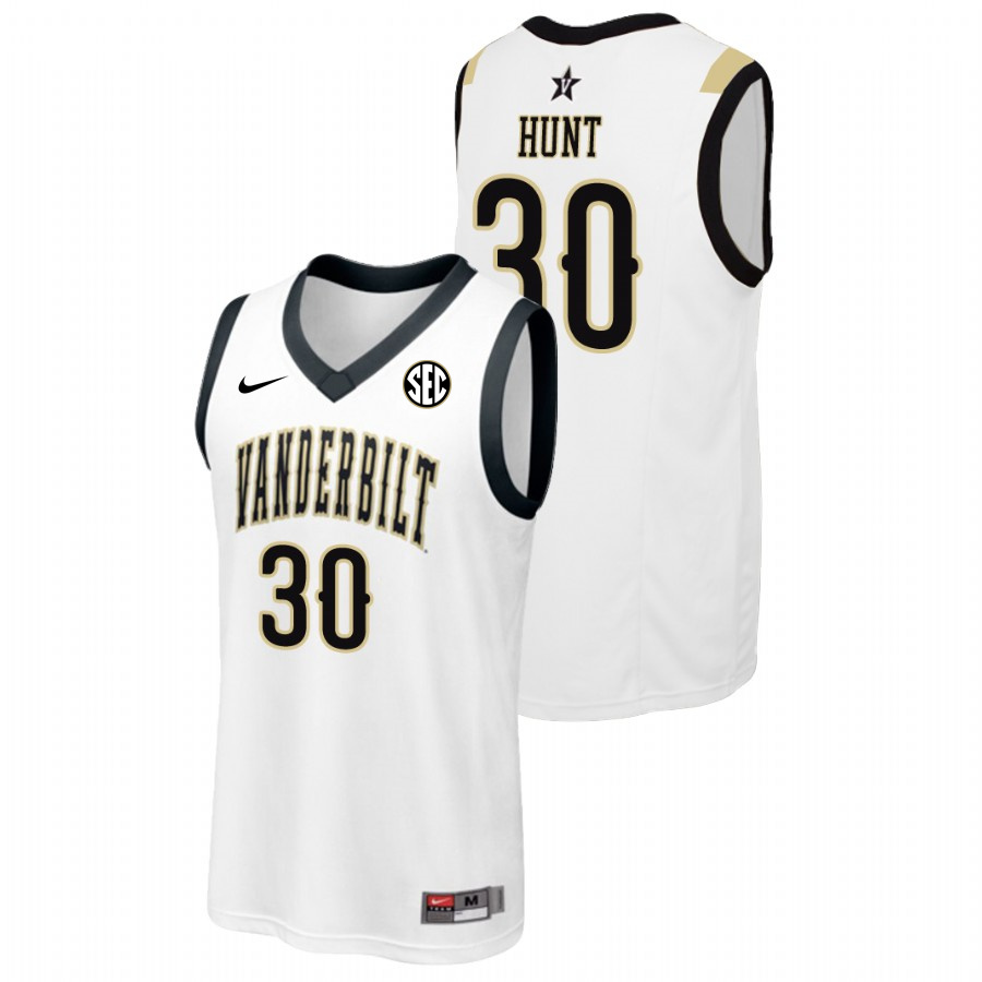 Men's Vanderbilt Commodores #30 Mac Hunt Nike 2012-18 White College Basketball Jersey
