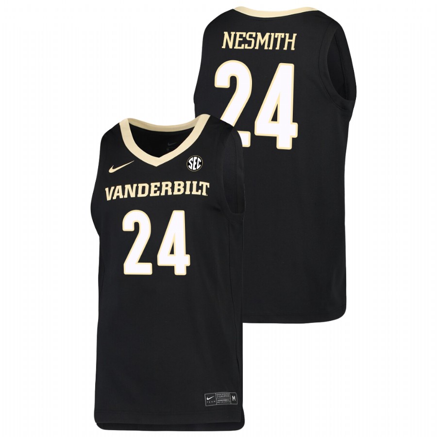 Men's Vanderbilt Commodores #24 Aaron Nesmith 2019 Black White College Game Basketball Jersey