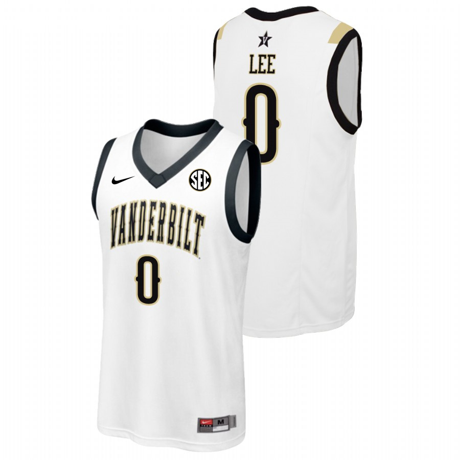 Men's Vanderbilt Commodores #0 Saben Lee Nike 2012-18 White College Basketball Jersey