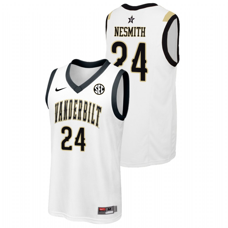 Men's Vanderbilt Commodores #24  Aaron Nesmith Nike 2012-18 White College Basketball Jersey