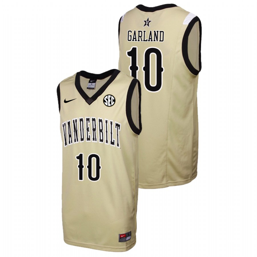 Men's Vanderbilt Commodores #10 Darius Garland Nike 2012-18 Gold College Basketball Jersey