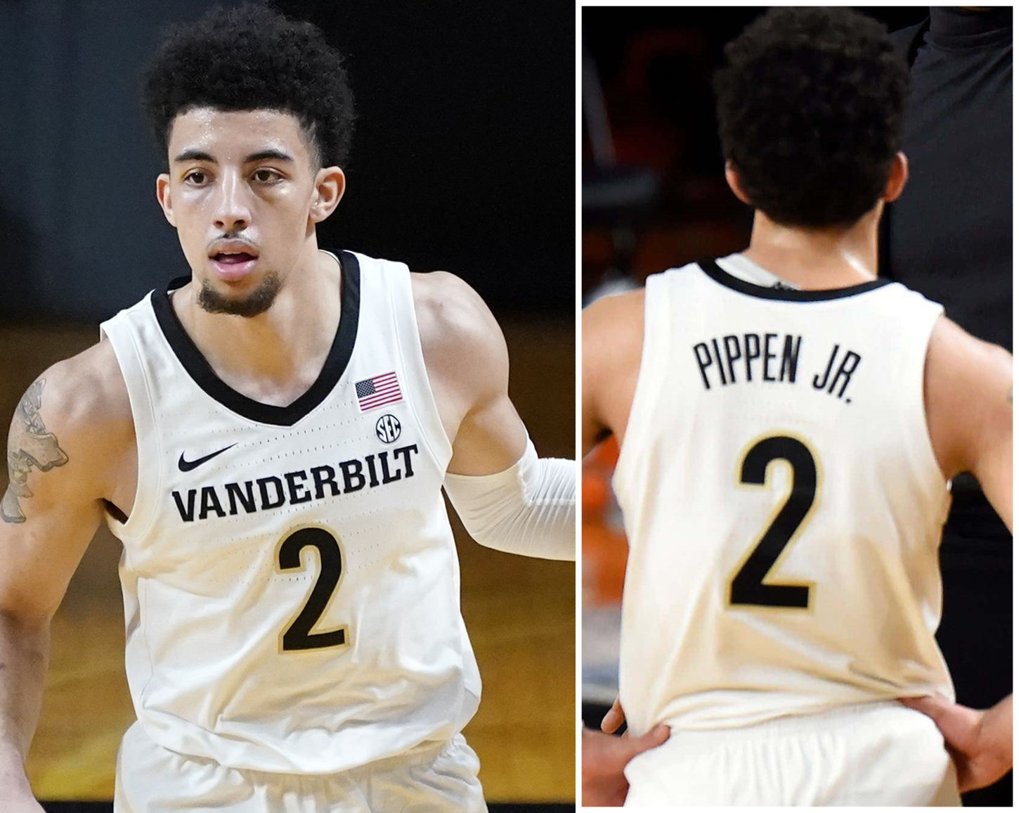 Men's Vanderbilt Commodores #2 Scotty Pippen Jr.  2019 White Black College Game Basketball Jersey