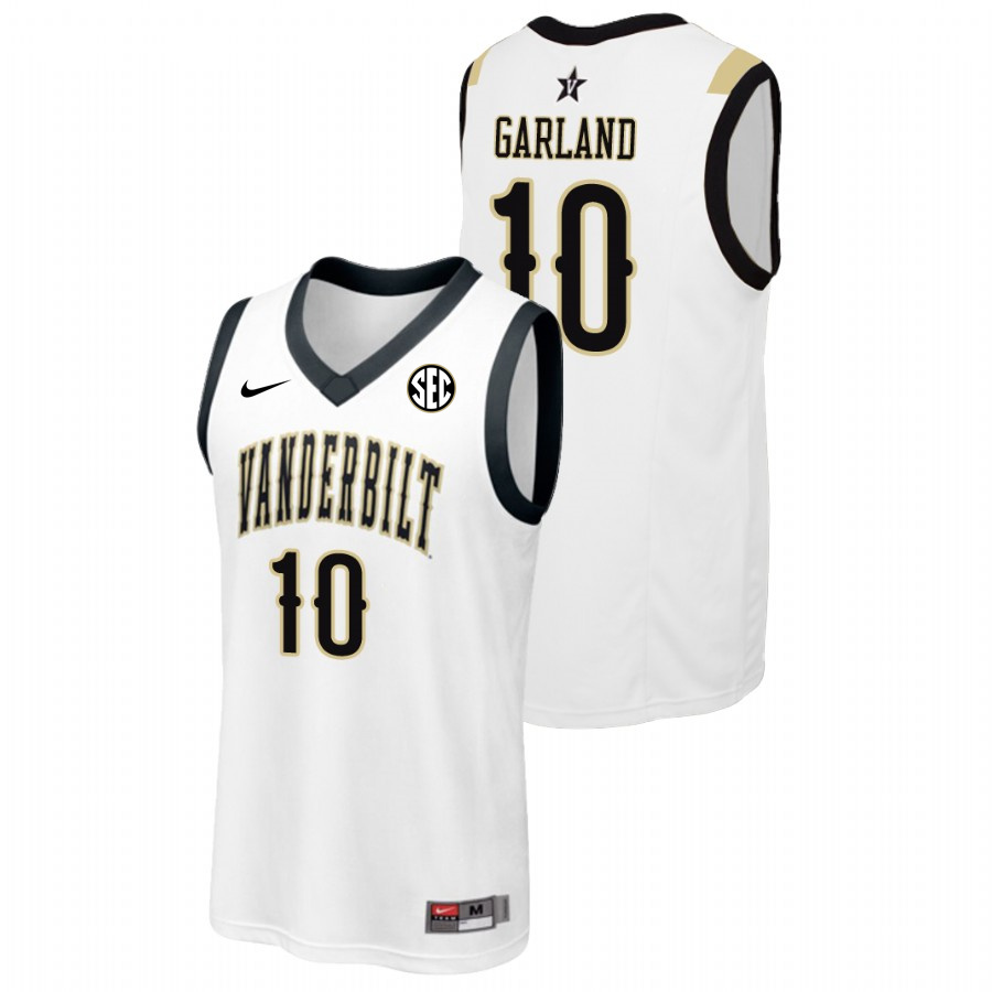 Men's Vanderbilt Commodores #10 Darius Garland Nike 2012-18 White College Basketball Jersey