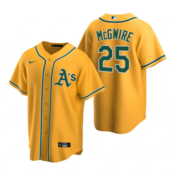 Youth Oakland Athletics #25 Mark McGwire Nike Gold Alternate Jersey