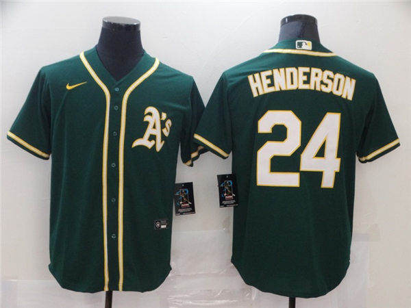 Youth Oakland Athletics Retired Player #24 Rickey Henderson Nike Green AS Alternate Jersey