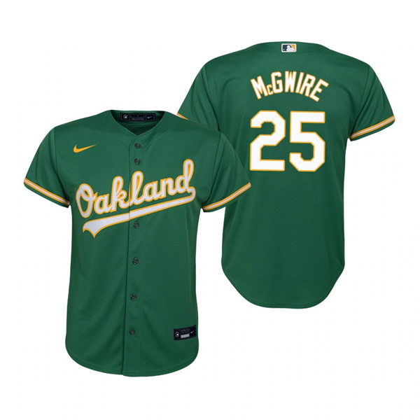 Youth Oakland Athletics #25 Mark McGwire Nike Kelly Green Alternate Jersey